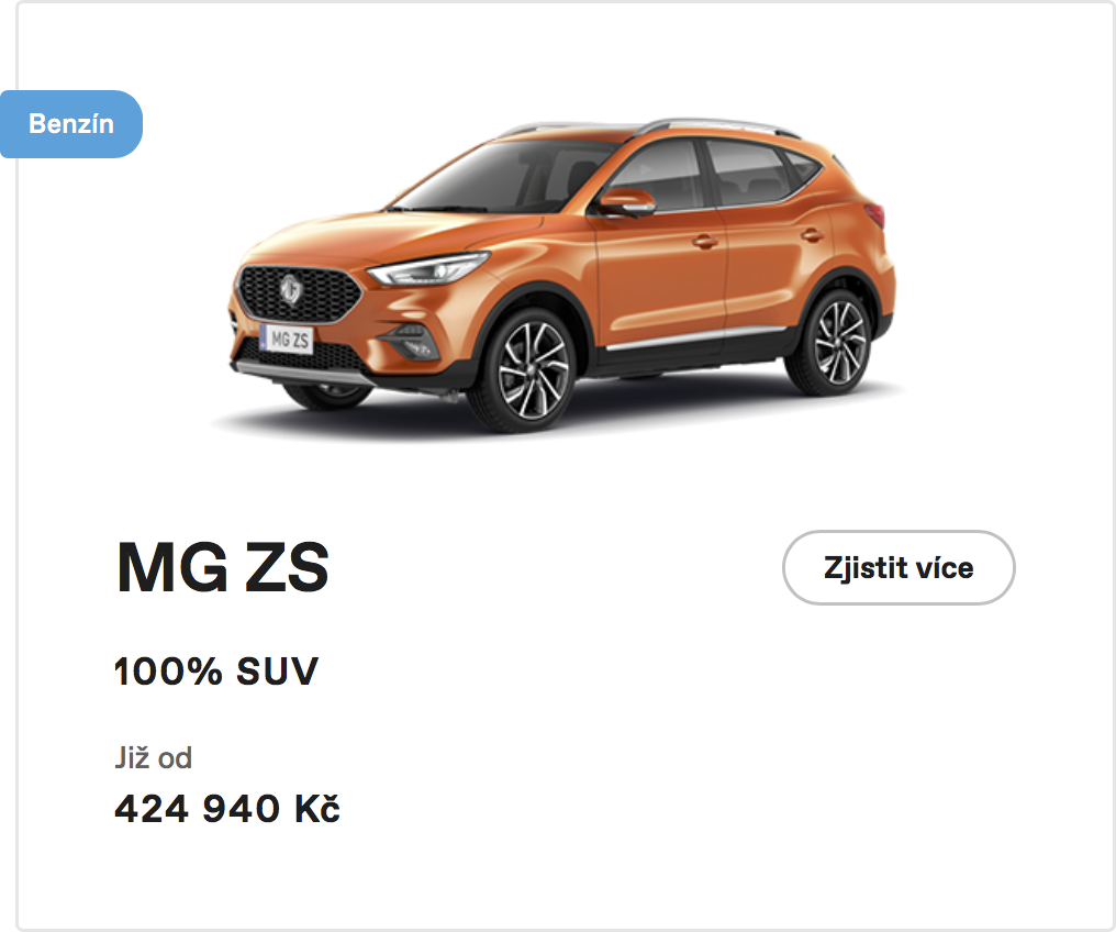 Informace o modelu MG ZS