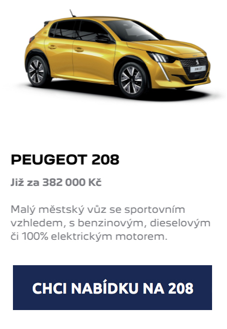 PEUGEOT 208 Již za 382 000Kč